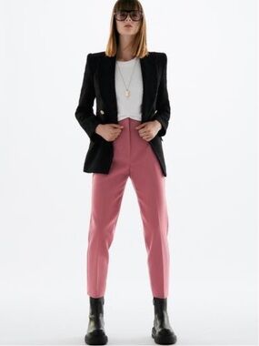 Zara Dusty Pink High-Waisted Pants